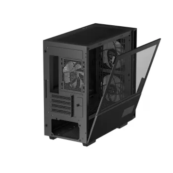 PC korpuss DeepCool CH360 DIGITAL Micro Tower, rūdīts stikls, microATX/Mini-ITX, priekšā 2x140mm, iebūvēts displejs, USB-C