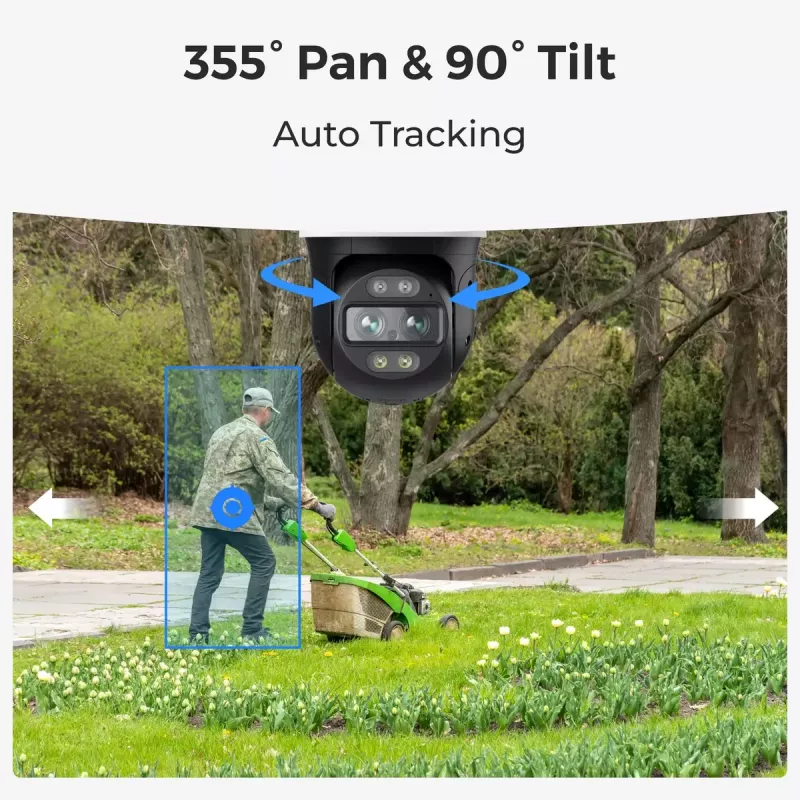 IP drošības kamera Reolink TrackMix W760 4K, 8 MP, 3840×2160, Wi‑Fi un Ethernet, PTZ (355° panoramēšana, 90° sasvere), 30 m nakts redzamība, IP65