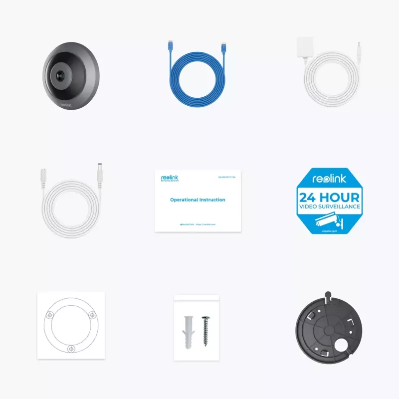 IP drošības kamera Reolink W520 6MP Iekštelpu 360° skats, 2560×2560, H.265, Wi‑Fi un Ethernet