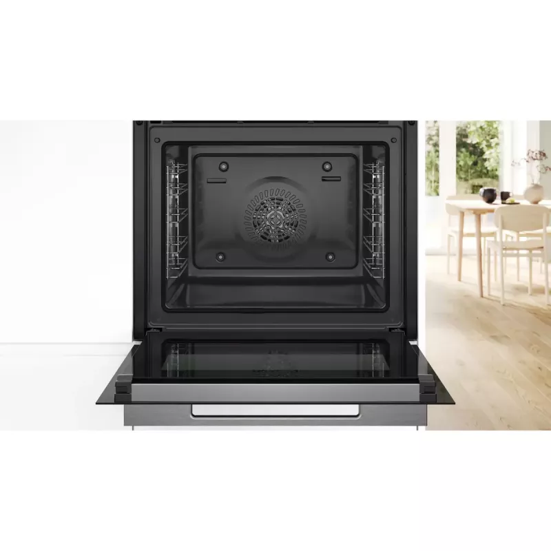 Iebūvējamā cepeškrāsns Bosch Serie 8 HBG7721B1 — elektriskā, 71 L, pirolītiskā tīrīšana, skārienvadība, Wi‑Fi, halogēna lampa, melna