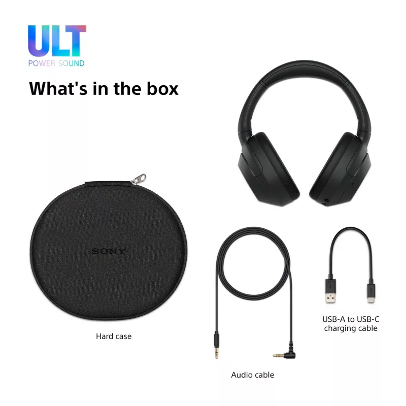 Sony ULT WEAR - Bezvadu Bluetooth austiņas ar ULT POWER SOUND, dziļāko basu, trokšņu slāpēšanu, skaidru zvanu kvalitāti, līdz 30 stundu akumulatora darbības laiku, iOS un Android