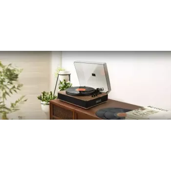 Audio atskaņotājs Muse MT-107 BTO — automātisks 2 skaļruņu vinila plašu atskaņotājs, 33/45 RPM, 10 W RMS, 2,5 mm austiņu ligzda