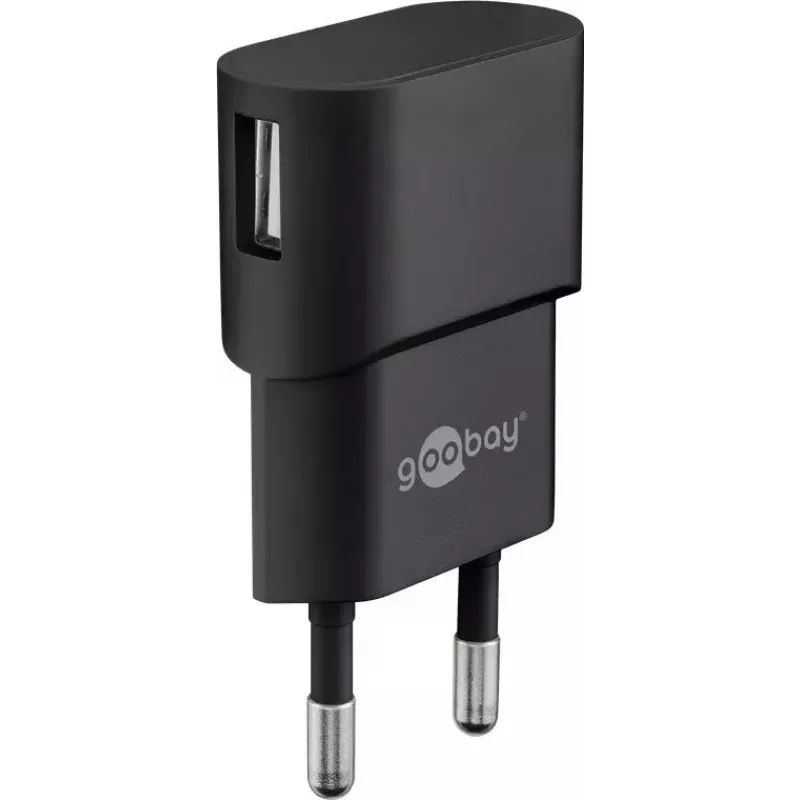 Iekštelpu lādētājs GOOBAY 45298 – universāls USB 5V 1m, AC 100–240V, 5 W, melns