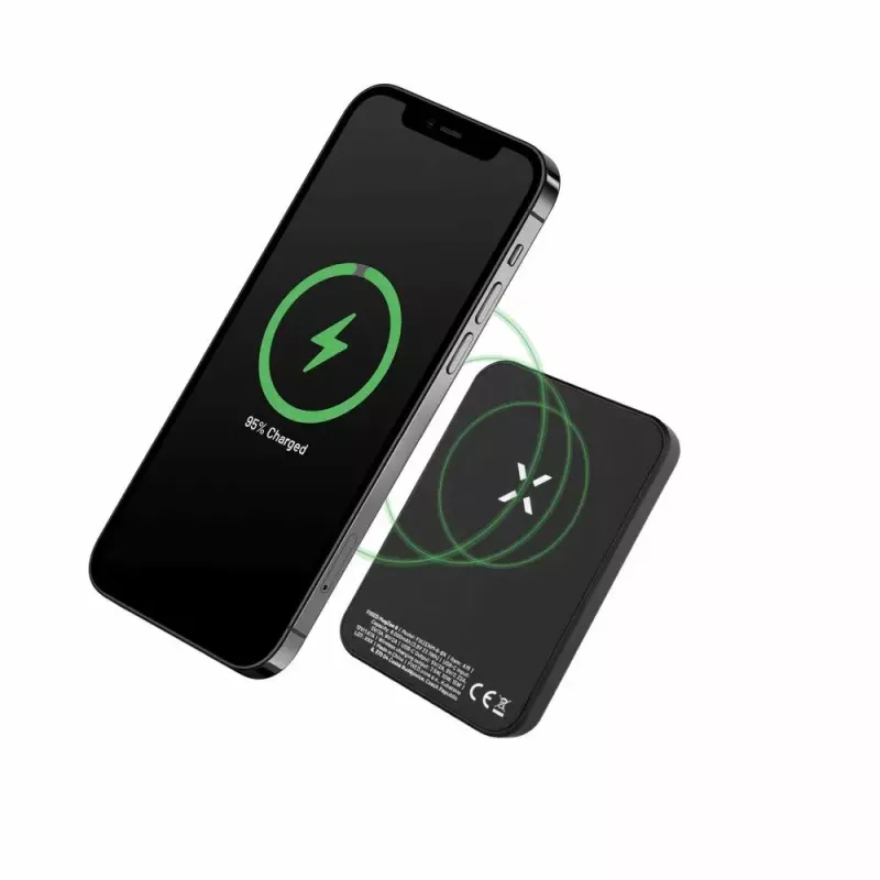 Portable Power Bank FIXED MagZen 6000 mAh — melns, USB izeja viedtālruņiem un planšetdatoriem