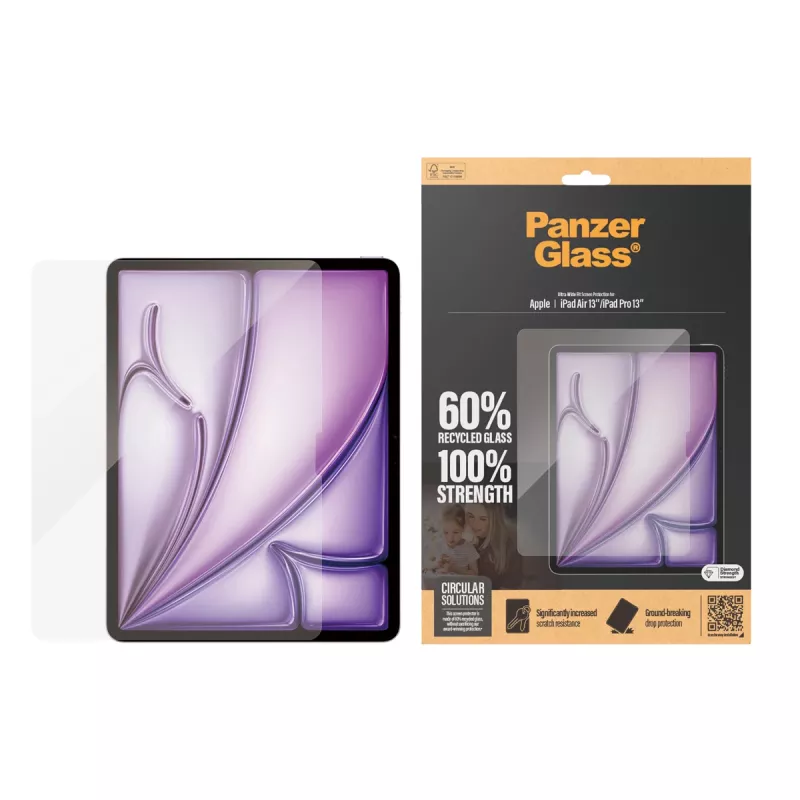 PanzerGlass ® Ekrāna aizsargs iPad Air 13'' (2024-2026) | iPad Pro 13'' (2024-2025) | Ultra-Wide Fit