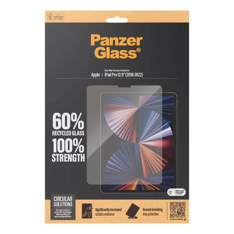 PanzerGlass ® Ekrāna aizsargs iPad Pro 12.9'' (2018, 2020, 2021, 2022) | Ultra-Wide Fit