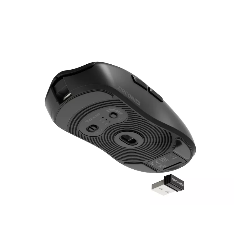 GENESIS Zircon 500 pele Gaming Labā roka RF Bezvadu + Bluetooth + USB Type-C Optiskā 10000 DPI