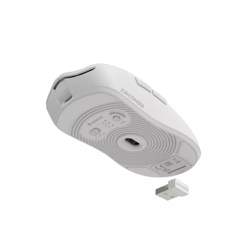 GENESIS Zircon 500 pele Gaming Labā roka RF Bezvadu + Bluetooth + USB Type-C Optiskā 10000 DPI