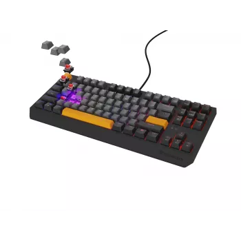 GENESIS Thor 230 TKL tastatūra Gaming USB + RF Wireless + Bluetooth QWERTY Melna, Pelēka, Oranža