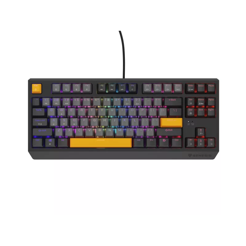 GENESIS Thor 230 TKL tastatūra Gaming USB + RF Wireless + Bluetooth QWERTY Melna, Pelēka, Oranža