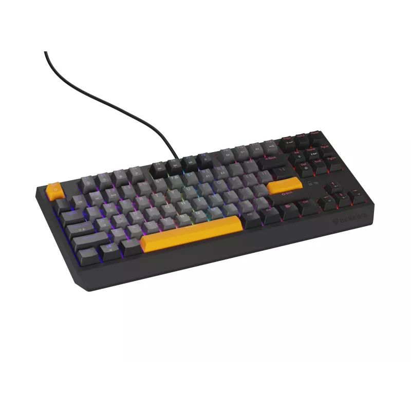 GENESIS Thor 230 TKL tastatūra Gaming USB + RF Wireless + Bluetooth QWERTY Melna, Pelēka, Oranža