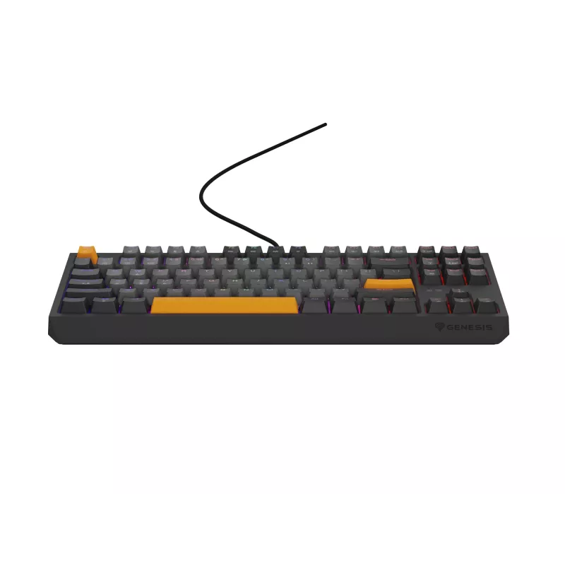 GENESIS Thor 230 TKL tastatūra Gaming USB + RF Wireless + Bluetooth QWERTY Melna, Pelēka, Oranža