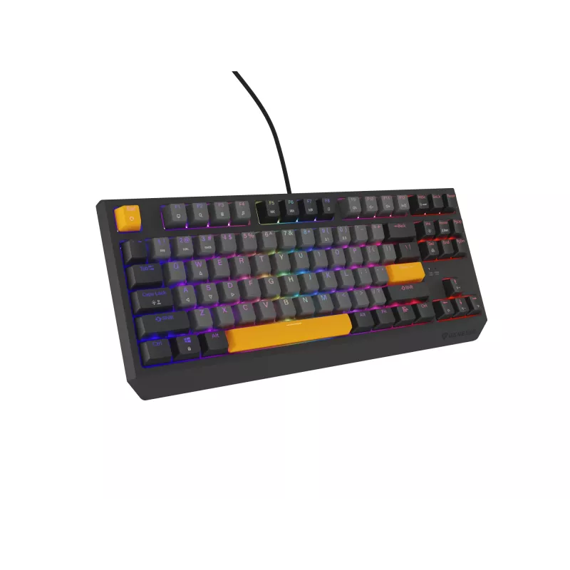GENESIS Thor 230 TKL tastatūra Gaming USB + RF Wireless + Bluetooth QWERTY Melna, Pelēka, Oranža