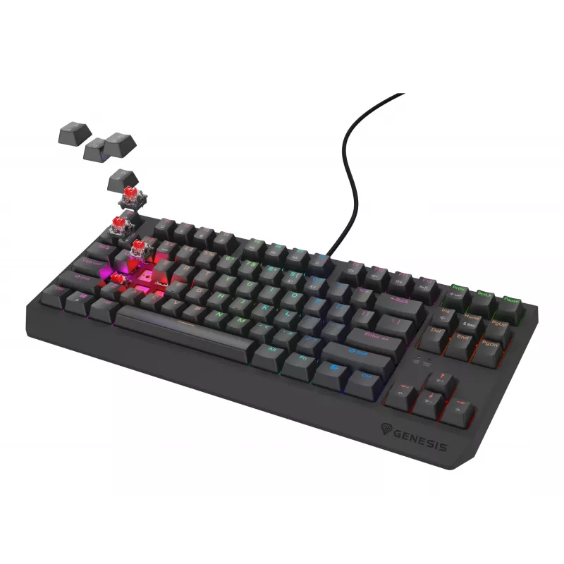 GENESIS Thor 230 TKL Lite klaviatūra Gaming USB QWERTY Angļu Melna