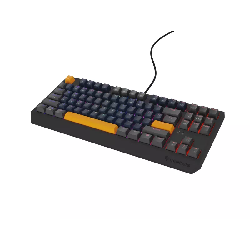 GENESIS THOR 230 TKL tastatūra Gaming USB + RF Wireless + Bluetooth QWERTY Melna, Zila, Pelēka, Oranža
