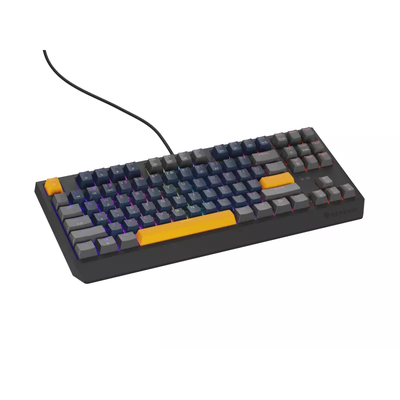 GENESIS THOR 230 TKL tastatūra Gaming USB + RF Wireless + Bluetooth QWERTY Melna, Zila, Pelēka, Oranža