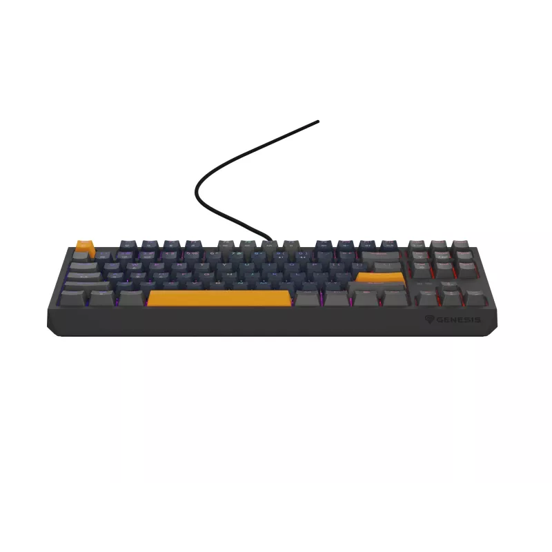 GENESIS THOR 230 TKL tastatūra Gaming USB + RF Wireless + Bluetooth QWERTY Melna, Zila, Pelēka, Oranža