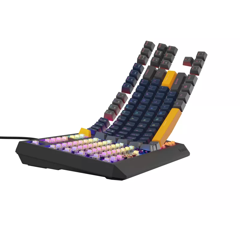 GENESIS THOR 230 TKL tastatūra Gaming USB + RF Wireless + Bluetooth QWERTY Melna, Zila, Pelēka, Oranža