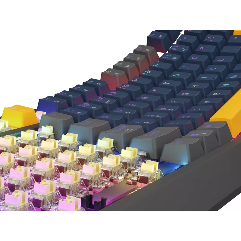 GENESIS THOR 230 TKL tastatūra Gaming USB + RF Wireless + Bluetooth QWERTY Melna, Zila, Pelēka, Oranža