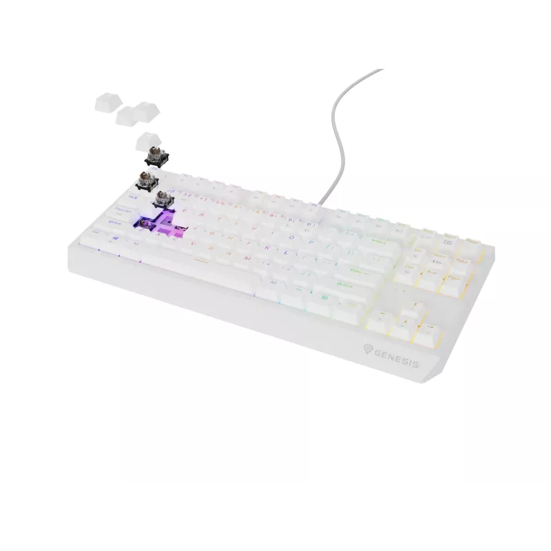 GENESIS Thor 230 TKL tastatūra Gaming USB + RF Wireless + Bluetooth QWERTY Balta