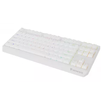Bezvadu spēļu tastatūra GENESIS Thor 230 TKL — USB, RF Wireless, Bluetooth, QWERTY, Balta