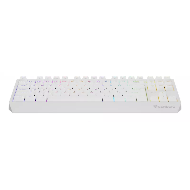 Bezvadu spēļu tastatūra GENESIS Thor 230 TKL — USB, RF Wireless, Bluetooth, QWERTY, Balta