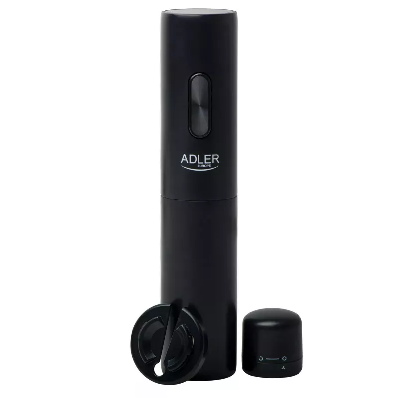 Elektriskais vīna atvērējs Adler AD 4509 — bezvadu ar baterijām darbināms pudeļu atvērējs, melns