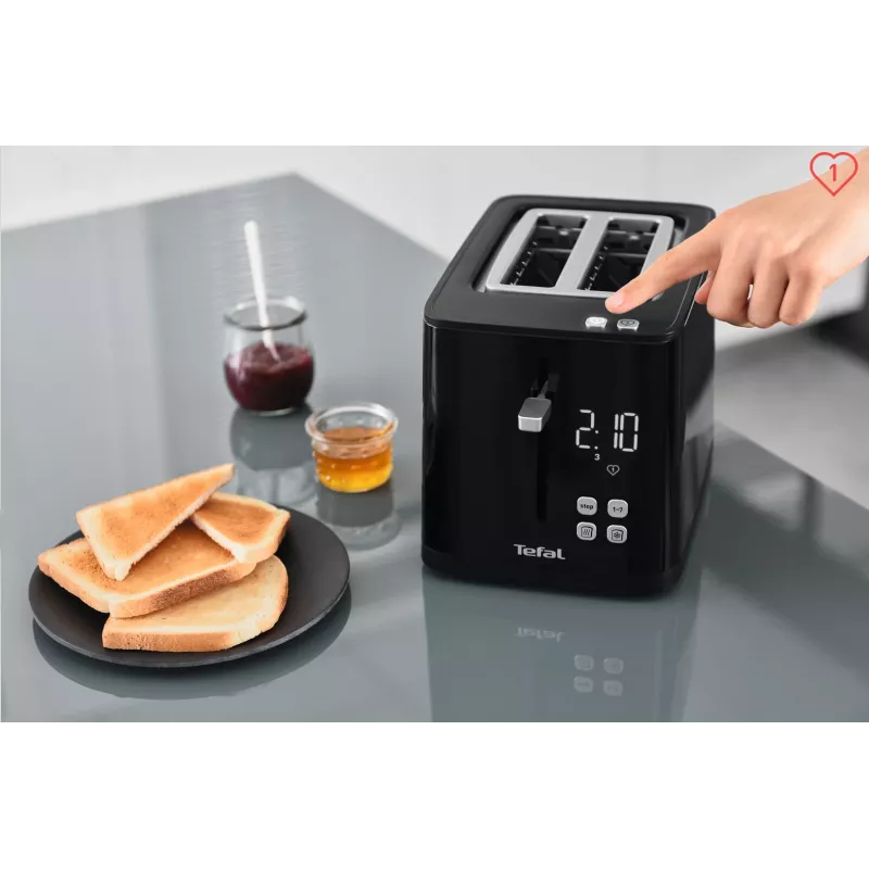 Tosteris Tefal TT6408 — 2 šķēlēm, 850 W, melns