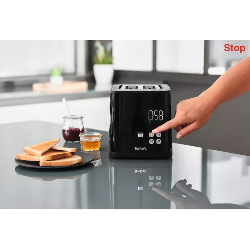 Tosteris Tefal TT6408 — 2 šķēlēm, 850 W, melns