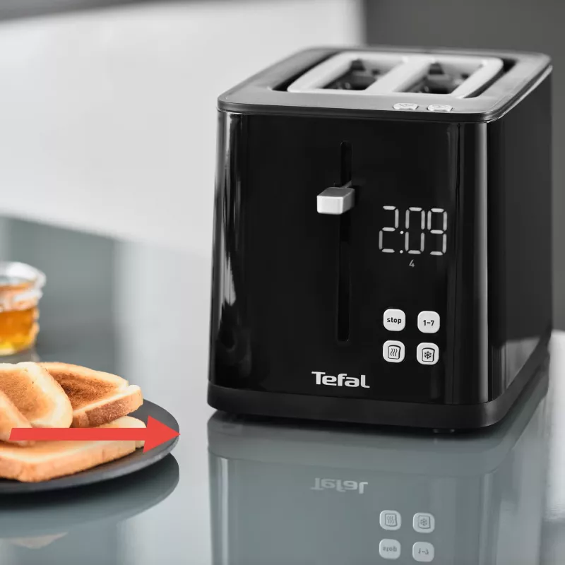 Tosteris Tefal TT6408 — 2 šķēlēm, 850 W, melns