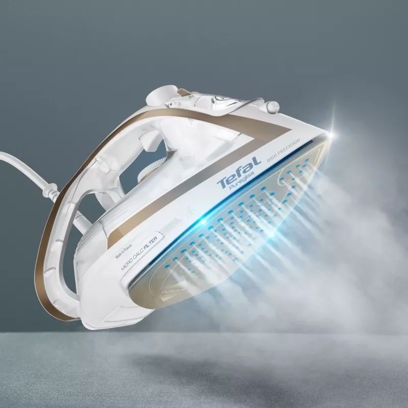 Tefal Puregliss FV8042 Sausās un tvaika gludeklis ar Durilium AirGlide Autoclean zoli 3000 W Bronza, Balts
