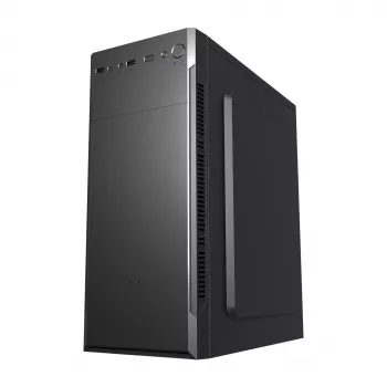 PC Case FSP CMT160 Midi Tower Melns — supports ATX/µATX/ITX, 1×3.5 inch + 2×2.5 inch bays, 1×5.25 inch, USB 3.2 Gen1 Type-A, 173×370×410 mm