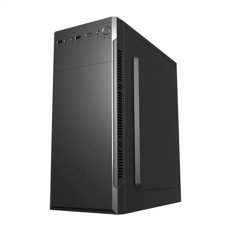 PC Case FSP CMT160 Midi Tower Melns — supports ATX/µATX/ITX, 1×3.5 inch + 2×2.5 inch bays, 1×5.25 inch, USB 3.2 Gen1 Type-A, 173×370×410 mm