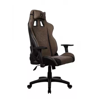Spēļu krēsls Arozzi Avanti SoftFabric Brown — auduma apdare, ergonomisks dizains, regulējams augstums un slīpums