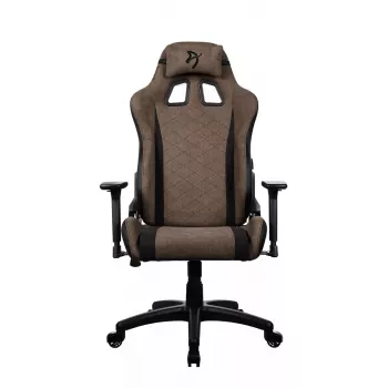 Spēļu krēsls Arozzi Avanti SoftFabric Brown — auduma apdare, ergonomisks dizains, regulējams augstums un slīpums
