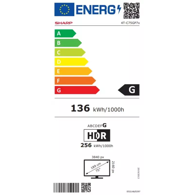 75 collu Sharp Smart TV 75GP7265E Google TV UHD HDR