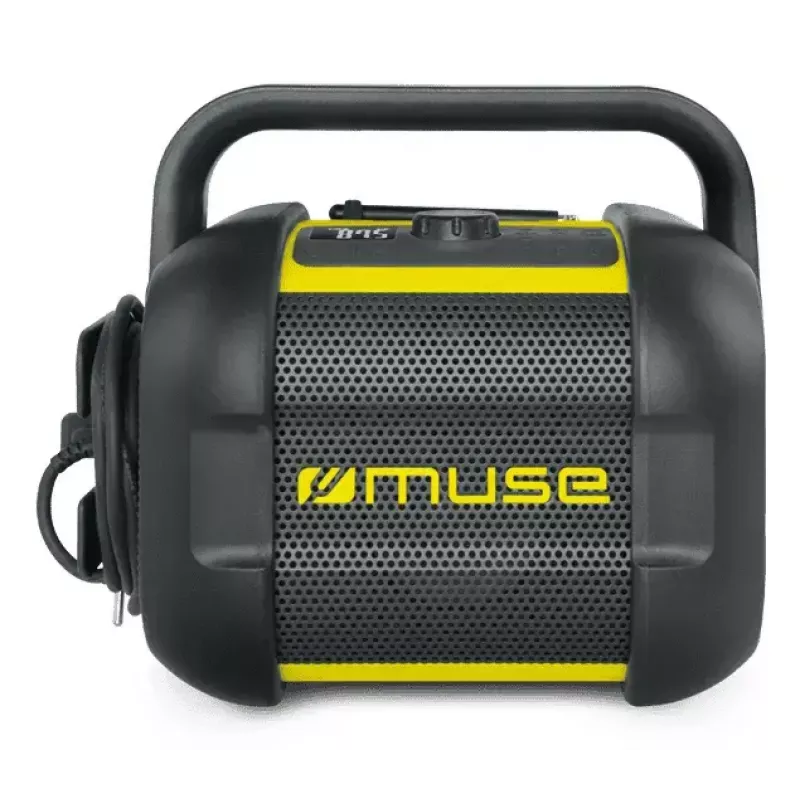 Darba vietas radio Muse M-968 BTY — Analogais FM, 40 W RMS, Bluetooth 10 m, Putekļu/triecienizturīgs, Melns/Dzeltens