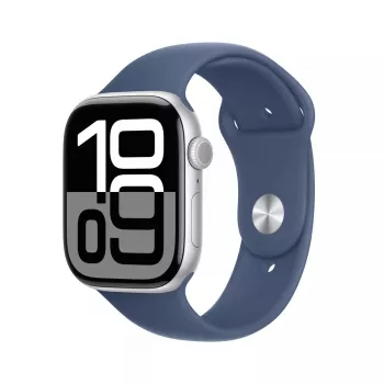 Smartwatch Apple Watch Series 10 GPS 46mm Sudraba Alumīnija Korpuss ar Denim Sport Band – M/L