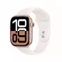 Viedpulkstenis Apple Watch Series 10 GPS + Cellular 46mm Rožu zelta alumīnija korpuss, gaiši rozā sporta siksniņa S/M