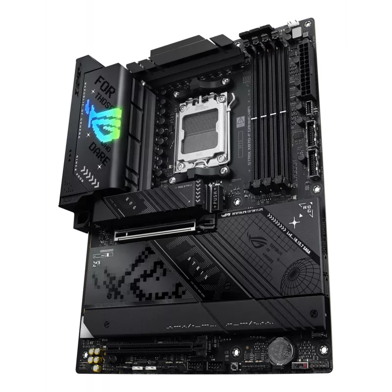 Mātesplate ASUS ROG STRIX X870-F GAMING WIFI — AMD X870, Socket AM5, ATX, DDR5, 4x DIMM, Wi‑Fi 7, BT 5.4