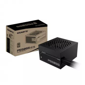 GIGABYTE P550SS Barošanas bloks - PCIe 5.0, 80 PLUS Silver, 120mm ventilators, ATX 3.0 saderīgs, EU spraudnis