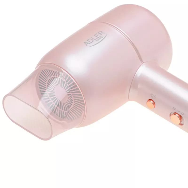 Matu žāvētājs Adler AD 2279p 1800 W, 2 karstuma līmeņi, 2 ātrumi, aukstā gaisa pūtiens, koncentratora uzgalis, rozā