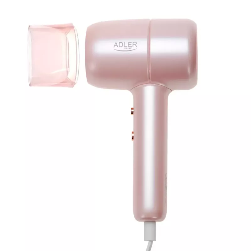 Matu žāvētājs Adler AD 2279p 1800 W, 2 karstuma līmeņi, 2 ātrumi, aukstā gaisa pūtiens, koncentratora uzgalis, rozā