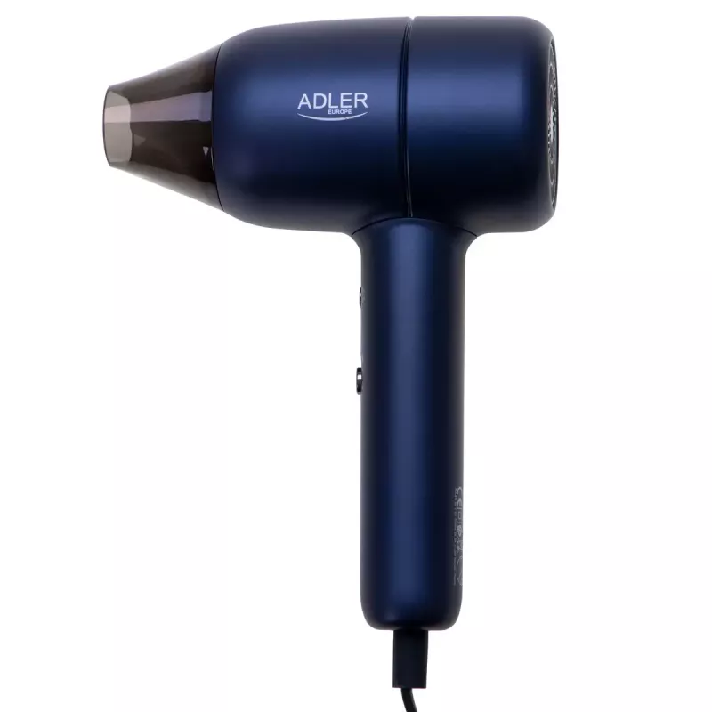 Matu žāvētājs Adler AD 2279b 1800 W, 2 temperatūras iestatījumi, 2 ātrumi, jonu funkcija, zils