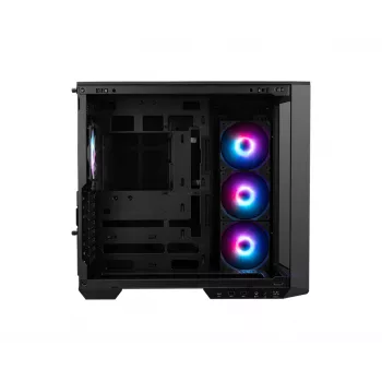 PC korpuss MSI MAG PANO 100R PZ Midi Tower Melns, rūdīts stikls, atbalsta ATX/microATX, 482×290×519 mm