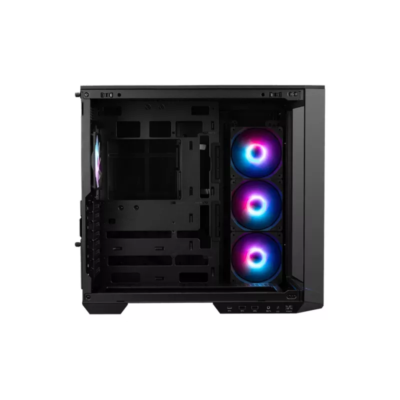 PC korpuss MSI MAG PANO 100R PZ Midi Tower Melns, rūdīts stikls, atbalsta ATX/microATX, 482×290×519 mm