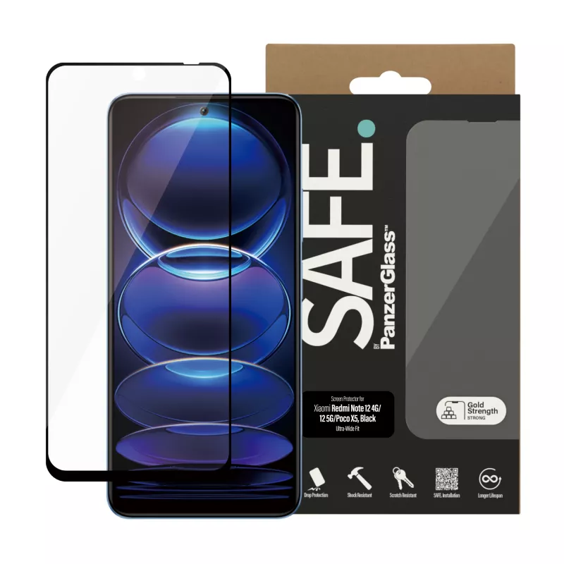 PanzerGlass SAFE. by ® Ekrāna aizsargs Xiaomi Redmi Note 12 5G | 12 4G | Poco X5 | Ultra-Wide Fit