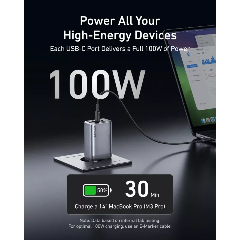 Mobilās ierīces lādētājs Anker A2688341 Universal Melns AC Indoor 110-240V 1 USB 2.0 2 USB-C