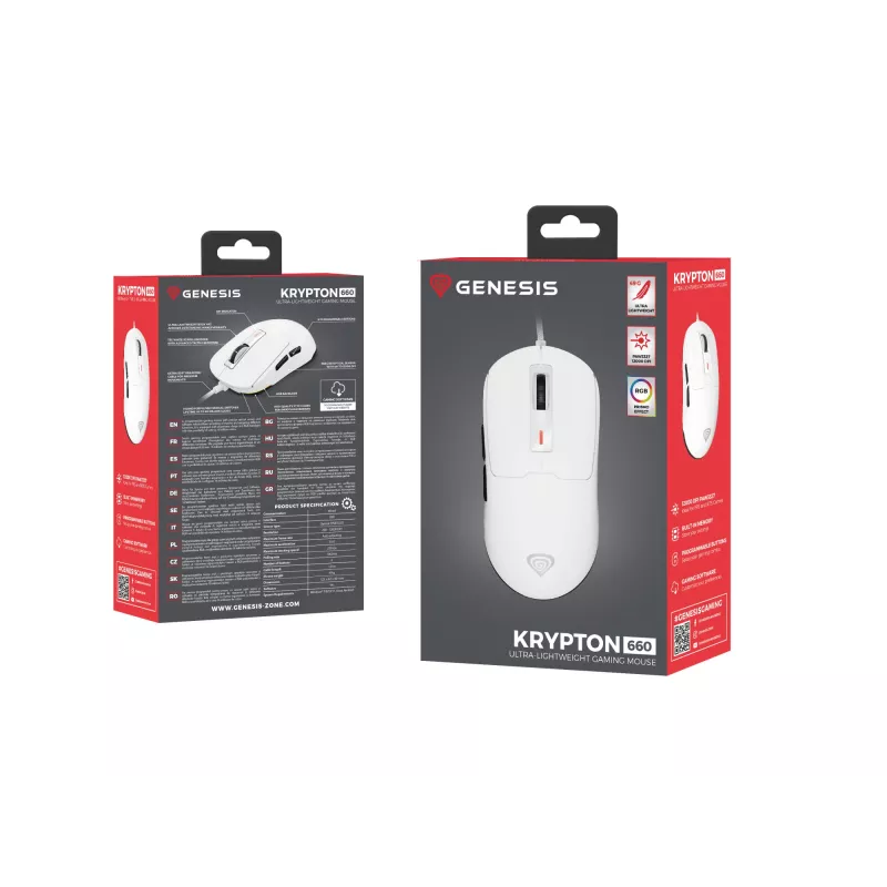 GENESIS Krypton 660 pele Gaming Ambidextrous USB Type-A Optical 12000 DPI