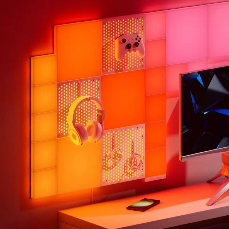 LED modulārais Pegboard paplašināšanas panelis Nanoleaf N8100E00-1BP — viens nomaiņas/paplašināšanas panelis Nanoleaf Pegboard sistēmai